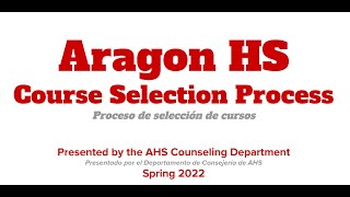 Course Selection Process for Current Families for 22-23