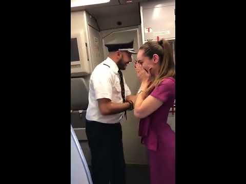 Pilot Kissing Hot Air Hostess On Flying Aeroplane - True Love Must Watch