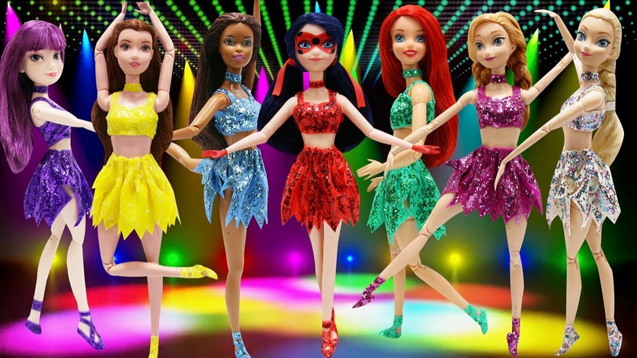 Play Doh Ballerina Ladybug Renee 💕Disney Princess 💕Ariel Belle Elsa Anna I Mal Descendants games people play