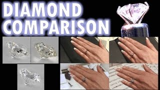 Diamond Size Comparison Color Clarity 2 Carat 1 Ct Ring on Finger Hand 3 5 Cut Price vvs women