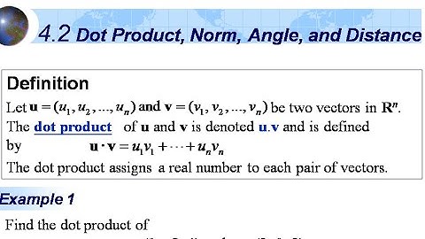 Dot Product and Norm of Vectors