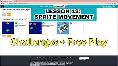 Code.org Lesson 12 Sprite Movement | Unit 3-Interactive Animations and Games | Full Answer Free Play