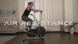 Sunny Health & Fitness SF-B2618 Air Resistance Hybrid Upright Exercise Bike w/ Arm Exercisers