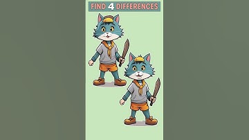 Only Geniuses Find All 4 Differences Fast!#SpotTheDifference #brainchallenge