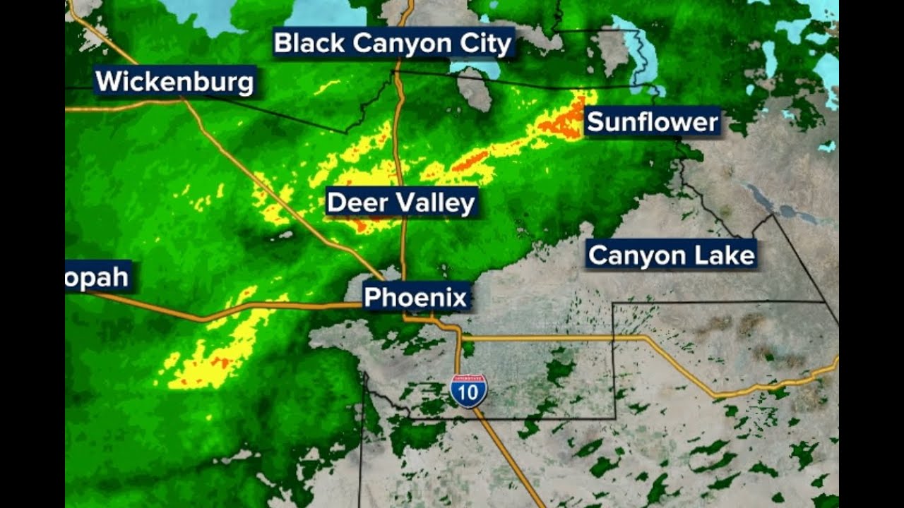 Tracking rain, snow falling across Arizona - YouTube