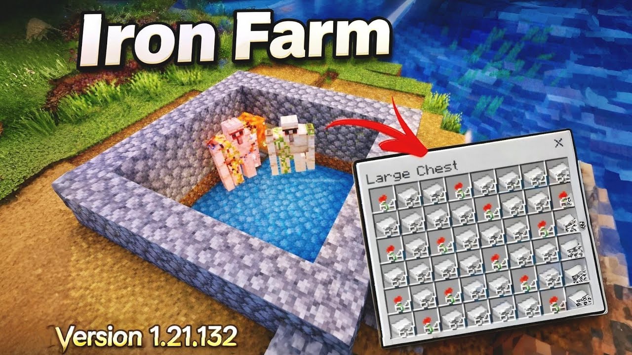 Minecraft iron farm in new update || Automatic Iron Farm in new update ...