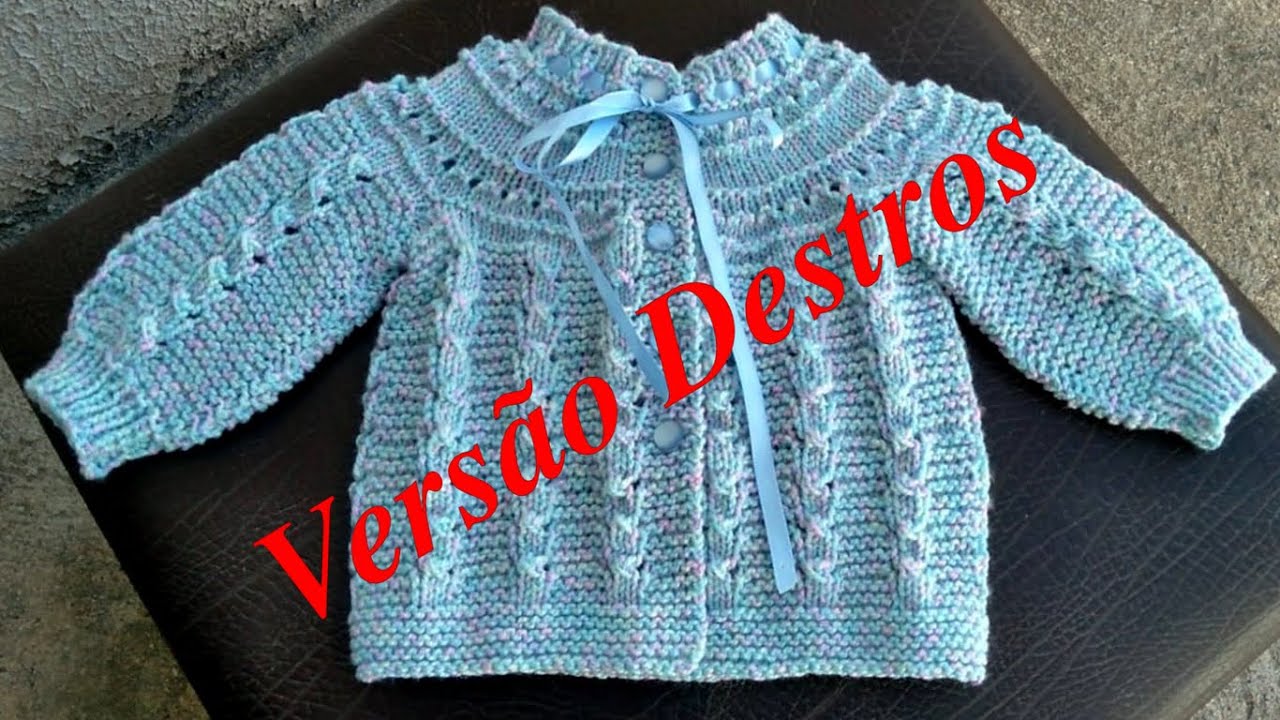 Casaco em Tricô RN com Pala delicada - Versão Destros