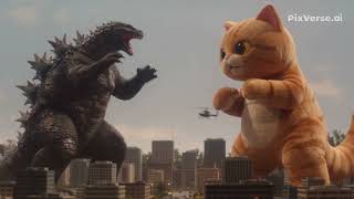 Godzilla vs Cat Kaiju (Retro 1960s Miniature Battle!)