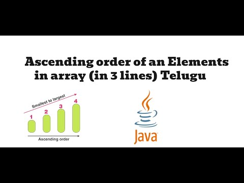 Ascending order of elements in array Telugu