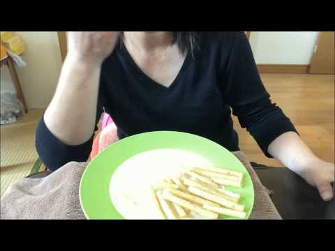 asmr　食べ動画 　おやつ　お菓子  じゃがりこ梅こぶ茶味食べる女 japanese jyagariko