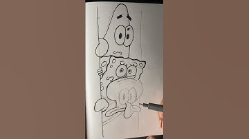 Drawing spongebob patrick and squitward#shorts