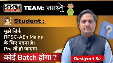 RPSC AEn | Offline & Online Batch | SaSuTi | Dushyant Sir | #rpscaen #aecivil