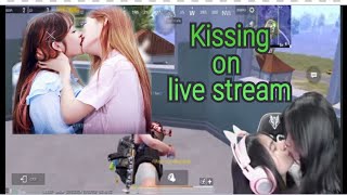 korean girls kissing on live stream pubg mobile|| kissing seen