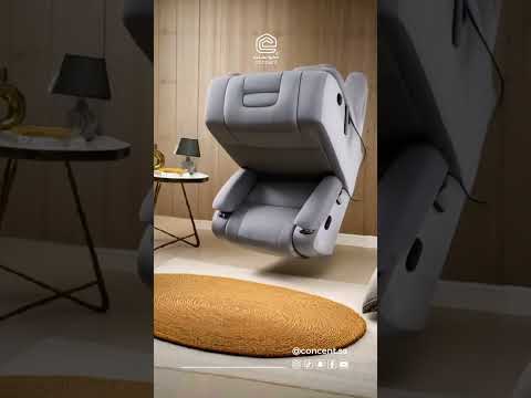 كرسي استرخاء ومساج فاخر للراحة القصوى مريح أنيق بحوامل أكواب وتحكم جانبي كونسنت اثاث