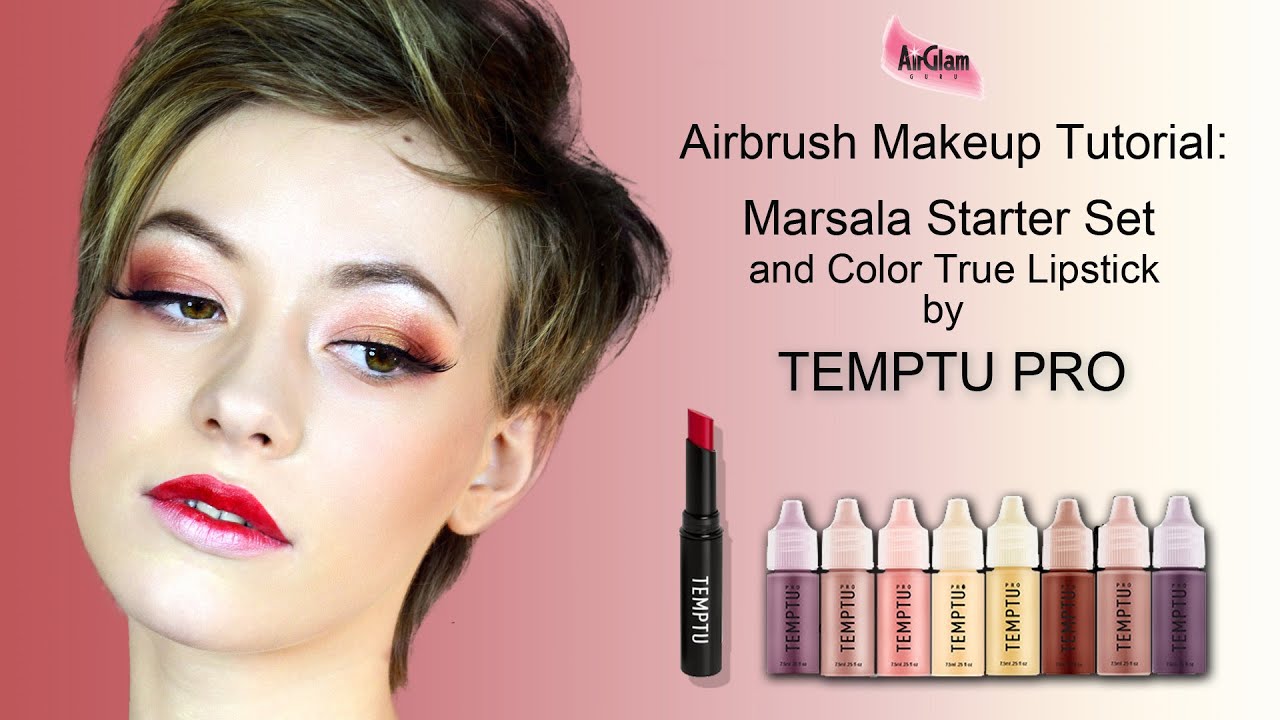 TEMPTU Marsala Set And Color True Lipstick Airbrush Makeup Tutorial