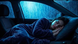 Cozy Rain on Car Windows During Midnight Calm for Deep Relaxation