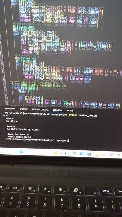 custom orm python code object relation mapper - YouTube