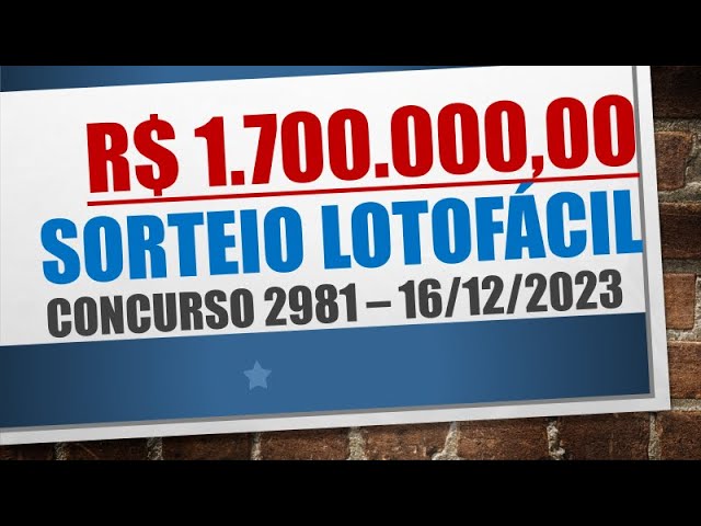 Lotofácil, concurso 2981: veja resultado