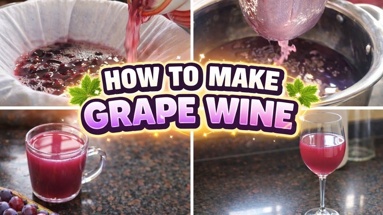 15 ദിവസം കൊണ്ട് നല്ല വീര്യമുള്ള വൈൻ തയ്യാറാക്കാം... Easy Homemade Grapes Wine.. 