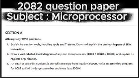 Microprocessor 2082 | 100% Important Questions | TU BSc.CSIT Last Hour Preparation | #bsccsit