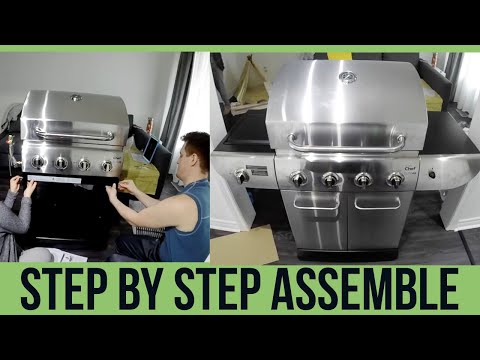 How to assemble Master Chef Elite 4 Burner Natural gas Barbecue - step by step