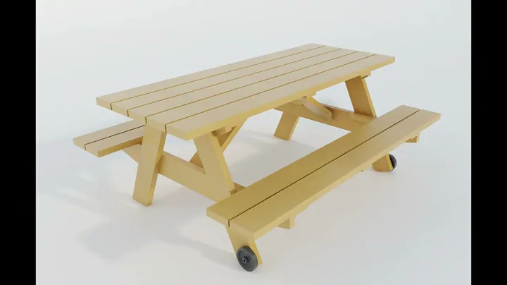 Picnic Table w Benches Plans DIY Outdoor Patio Garden Furniture Build Your Own