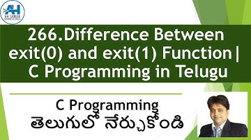 266.Difference Between exit(0) and exit(1) Function | C Programming in Telugu