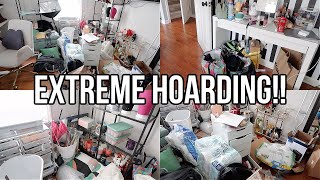 EXTREME HOARDING!! ULTIMATE MESSY HOME OFFICE TRANSFORMATION | CLEAN, DECLUTTER &amp; ORGANIZE WITH ME