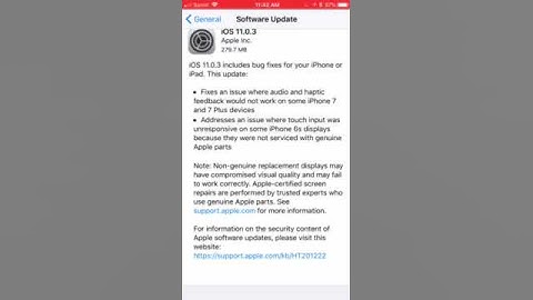 iOS 11.0.3 update for iPhone 7, 7Plus, 6S, iPhone SE, iPod touch, iPhone 8 and 8 Plus