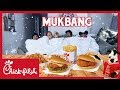 (2019) FAMILY CHICK FIL A MUKBANG | HILARIOUS | SNOWED IN EDITION| 병아리
