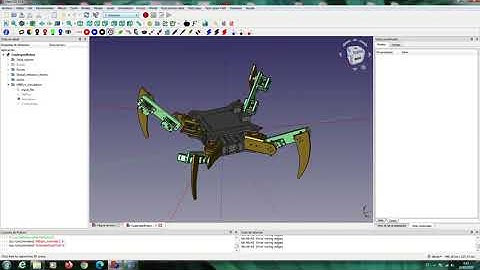 Cuadruped robot FreeCAD + MBDyn simulation