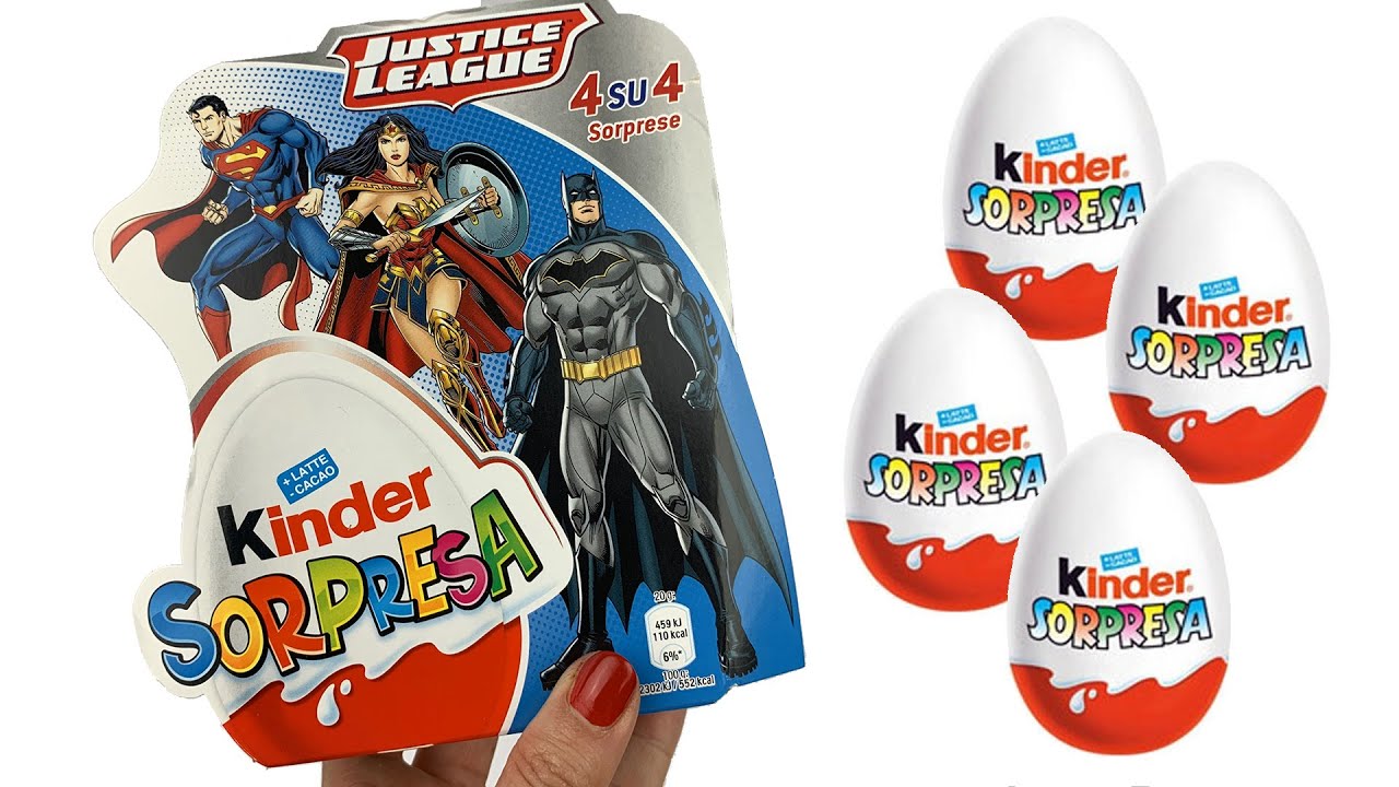Kinder Surprise Eggs 🥚4 x JUSTICE LEAGUE EASTER Surprise ...
