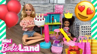 Barbies Birthday Party for Toddler Chelsea Doll ! NEW Mini Barbieland Toy Unboxing
