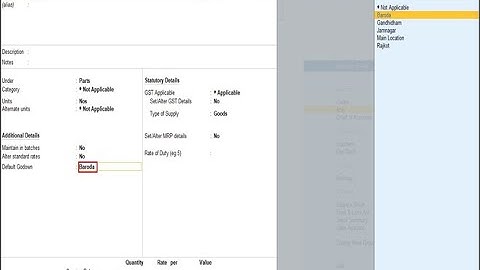 Tally Add On : Itemwise Auto Godown Selection in Tally Prime Software