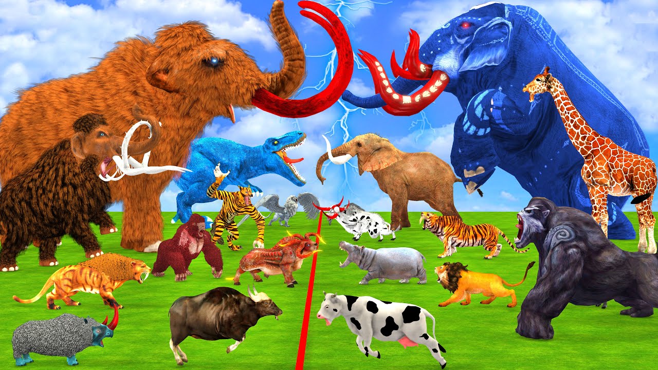 Prehistoric Animals VS Modern Mammals Size Animal Epic Battle Animal Revolt Battle Simulator