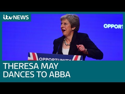 Prime Minister Theresa May dances on stage to ABBA's Dancing Queen | ITV News