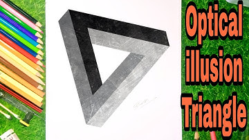 How to draw an Optical illusion triangle || step by step with easy way || 3D sketch/drawing