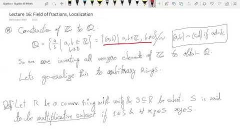 BMath Algebra III: Rings and modules - Lecture 16