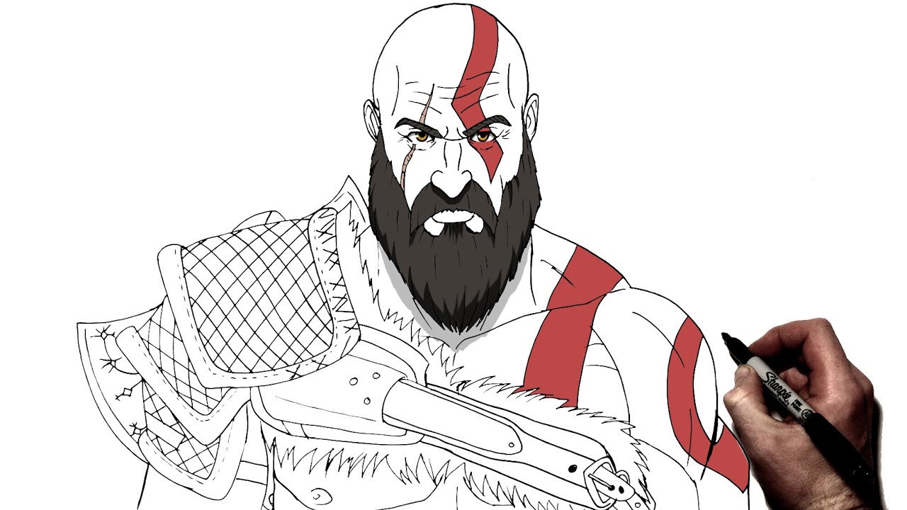 How To Draw Kratos | Step By Step | God Of War - YouTube