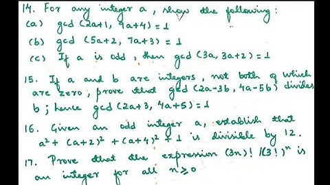 Elementary Number Theory||D.M Burton||Problems 2.3; number 15||BSc and MSc Mathematics