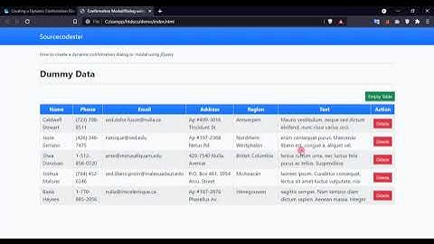 Creating a Dynamic Confirmation Dialog using jQuery and Bootstrap Modal Tutorial DEMO