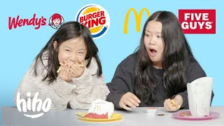 Siblings Try Iconic Fast Food Fries | Kids Try | HiHo Kids