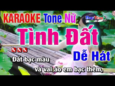 Karaoke Đất Bạc Màu - Karaoke || Tình Đất - Tone Nữ ( Âm Thanh Vòng 5.1)  Nhạc Sống Duy Tùng