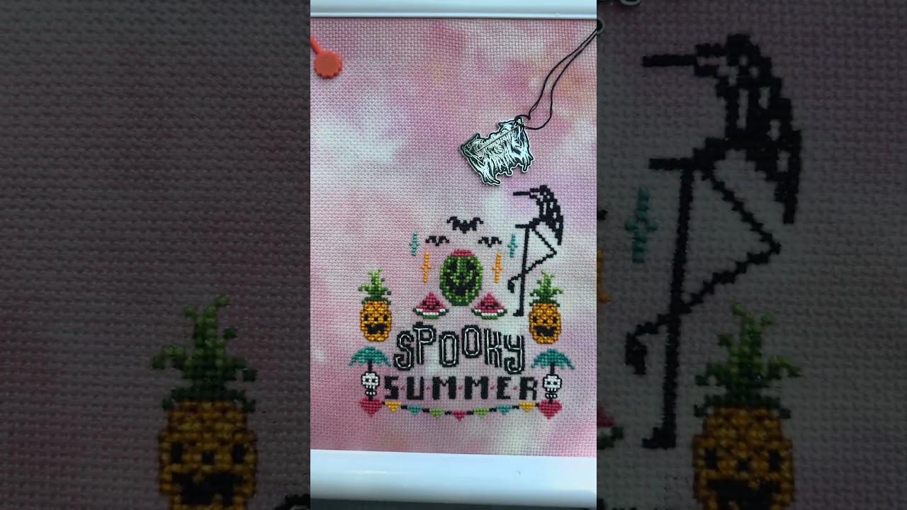 Spooky Summer start to finish#xstitch #crossstitch #flosstube #crafting