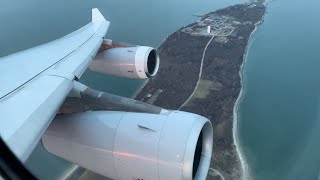 [4K]Lufthansa A340-300 Stunning Takeoff From Boston with Engine View