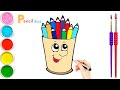 How to Draw Pencil Color Box✏️🎁| Pencil Drawing for kids | Pencil Box Art for Kids | Art Gallery