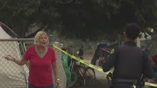 Homeless encampment in San Jose's Columbus Park being cleared