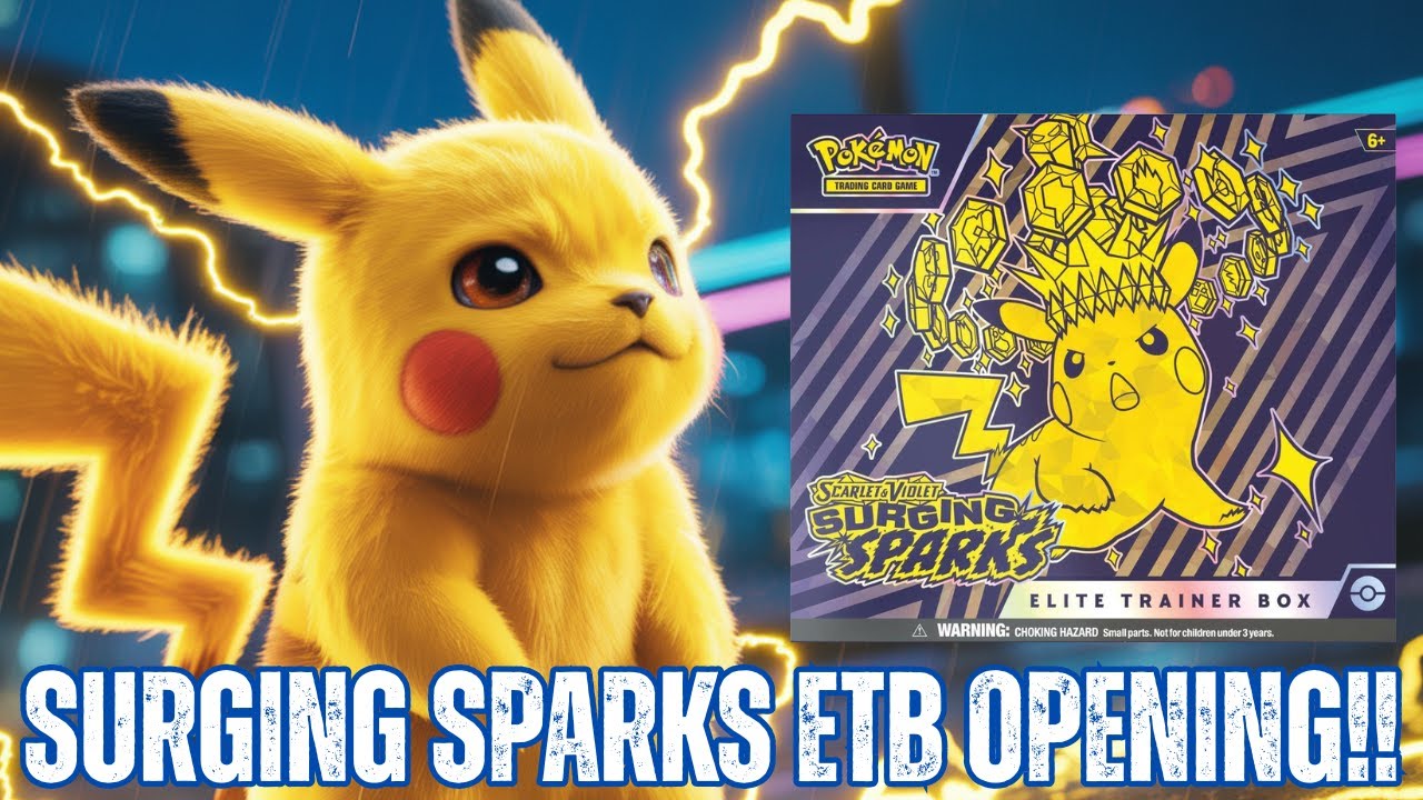 Pokemon Surging Sparks Elite Trainer Box Opening!! | Chasing PIkachu!