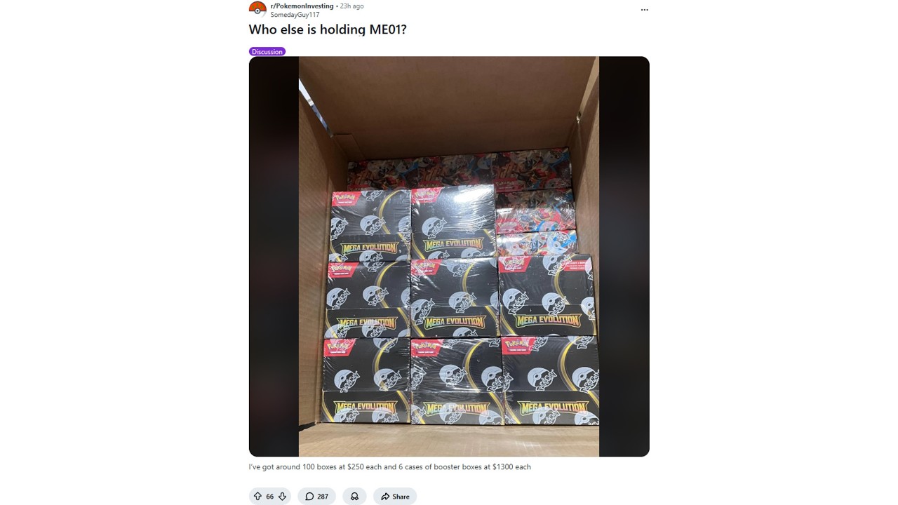 Инвестор в Pokemon может пожалеть о покупке 100 бустерных коробок с мегаэволюцией.