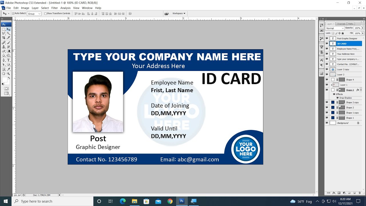 How To Create Id Card In Adobe Photoshop Hindi Tutorial How to create id card in adobe photoshop hindi tutorial